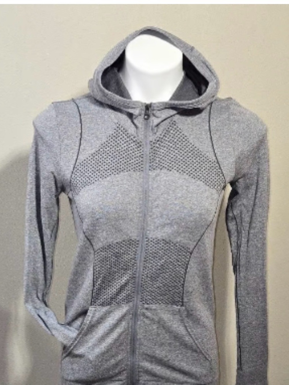 Zella Grey Full-Zip Hooded Performance Jacket